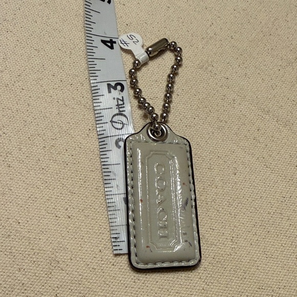 Coach Glossy  Silver Tag Keychain - Picture 2 of 4